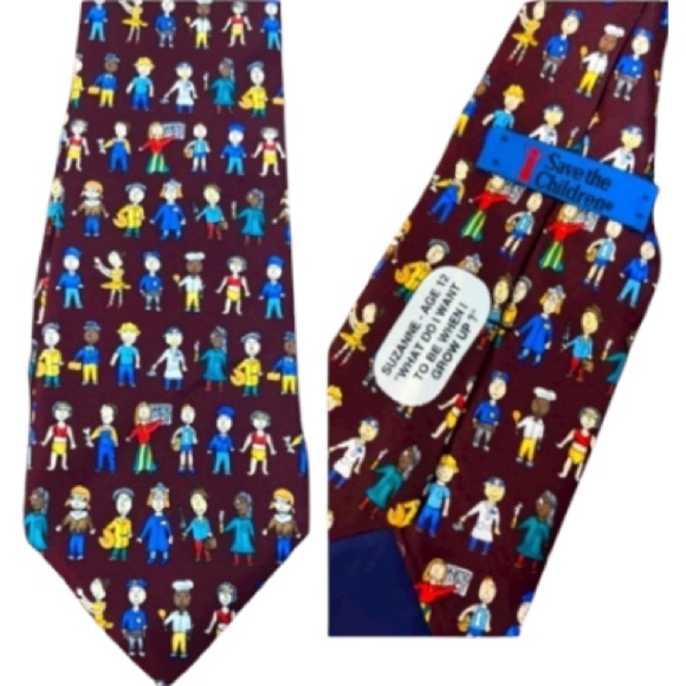 Save the Children Tie What I want to be theme Vintage Teachers